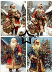 Paper Favourites - Vintage Santa - A6 Paper Pack