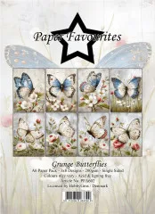 Paper Favourites - Grunge Butterflies - A6 Paper Pack