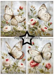 Paper Favourites - Grunge Butterflies - A6 Paper Pack