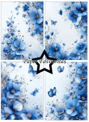 Paper Favourites - Blue Flowers - A6 Paper Pack