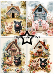 Paper Favourites - Happy Pigs - A6 Paper Pack