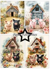 Paper Favourites - Happy Pigs - A6 Paper Pack