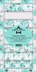 Paper Favourites Turquoise Floral Slim Paper Pack