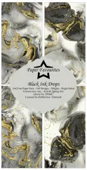 Paper Favourites - Black Ink Drops - Slim Paper Pack