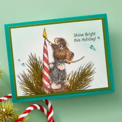 Spellbinders Cling Stamps - House Mouse Holiday Glow