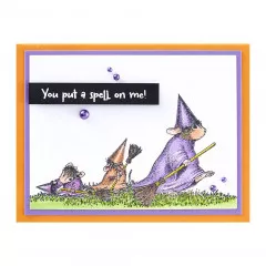 Spellbinders Cling Stamps - House Mouse Halloween Flight