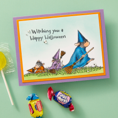 Spellbinders Cling Stamps - House Mouse Halloween Flight