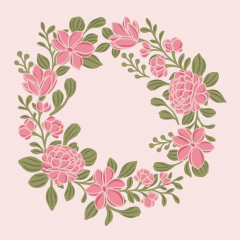 Floral Elegance - Layering Stencil - Floral Wreath