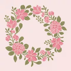 Floral Elegance - Layering Stencil - Floral Wreath