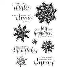 Clear Stamps - Glittering Snowflakes Chase The Snowflakes