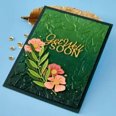 Spellbinders Etched Dies - Essentially Yours Sentiments - Layered Get Well Soon