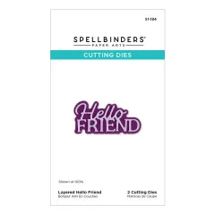 Spellbinders Etched Dies - Essentially Yours Sentiments - Layered Hello Friend