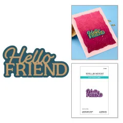 Spellbinders Etched Dies - Essentially Yours Sentiments - Layered Hello Friend