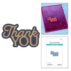 Spellbinders Etched Dies - Essentially Yours Sentiments - Layered Thank You