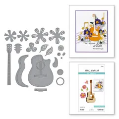 Spellbinders Etched Dies - Bibi's Musical Notes - Mini Guitar