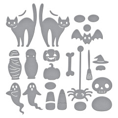 Spellbinders Etched Dies - Cuckoo Cottage - Halloween Tick Tock