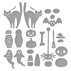 Spellbinders Etched Dies - Cuckoo Cottage - Halloween Tick Tock