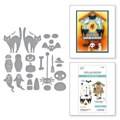 Spellbinders Etched Dies - Cuckoo Cottage - Halloween Tick Tock