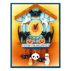Spellbinders Etched Dies - Cuckoo Cottage - Halloween Tick Tock