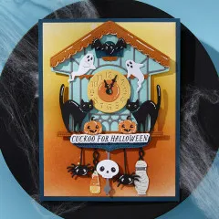 Spellbinders Etched Dies - Cuckoo Cottage - Halloween Tick Tock