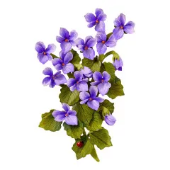 Spellbinders Etched Dies - The Poet's Garden - Wild Violet and Ladybugs