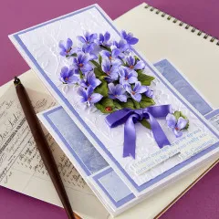 Spellbinders Etched Dies - The Poet's Garden - Wild Violet and Ladybugs