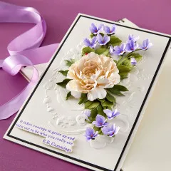 Spellbinders Etched Dies - The Poet's Garden - Wild Violet and Ladybugs