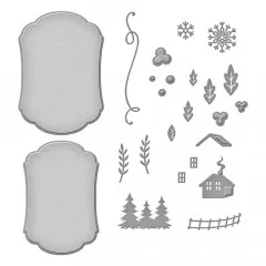 Spellbinders Etched Dies - Winter Label Motifs