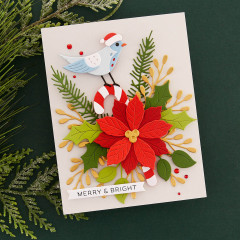 Spellbinders Etched Dies - Christmas Bird Poinsettia