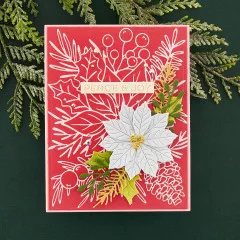 Spellbinders Etched Dies - Christmas Bird Poinsettia