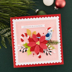 Spellbinders Etched Dies - Christmas Bird Poinsettia