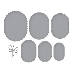 Spellbinders Etched Dies - Wildflowers - Scallop and Stitched Edge Ovals