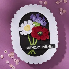 Spellbinders Etched Dies - Wildflowers - Scallop and Stitched Edge Ovals