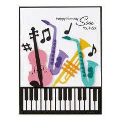 Spellbinders Etched Dies - Bibi's Musical Notes - Mini Musical Instruments