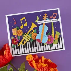 Spellbinders Etched Dies - Bibi's Musical Notes - Mini Musical Instruments