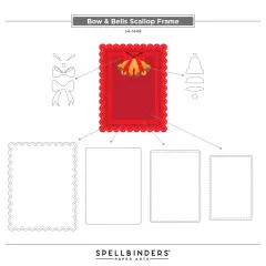 Spellbinders Etched Dies - All About Christmas - Bow & Bell Scallop Frame