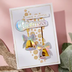 Spellbinders Etched Dies - All About Christmas - Bow & Bell Scallop Frame