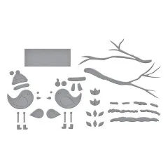 Spellbinders Etched Dies - All About Christmas - Little Birdies