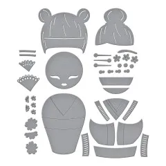 Spellbinders Etched Dies - Spring in Kyoto - Kokeshi Dolls