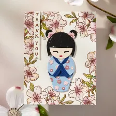 Spellbinders Etched Dies - Spring in Kyoto - Kokeshi Dolls