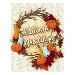 Spellbinders Etched Dies - Texture & Foliage - Autumn Greetings Wreath