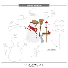 Spellbinders Etched Dies - Country Christmas - Country Snowman