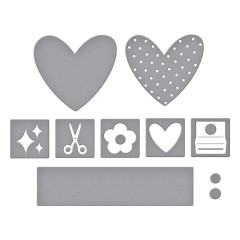 Spellbinders Etched Dies - Crafty Babe with Simple Stories - Labels & Icons