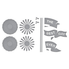 Spellbinders Etched Dies - Say Cheese Classic Mouse - Flags & Banners