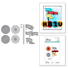 Spellbinders Etched Dies - Say Cheese Classic Mouse - Flags & Banners