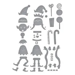 Spellbinders Etched Dies - Simon Hurley - North Pole Friends - Santa's Elves