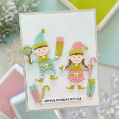 Spellbinders Etched Dies - Simon Hurley - North Pole Friends - Santa's Elves