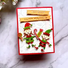 Spellbinders Etched Dies - Simon Hurley - North Pole Friends - Santa's Elves