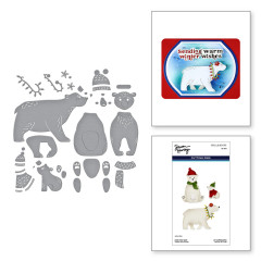 Spellbinders Etched Dies - Simon Hurley - North Pole Friends - Polar Bear Pals