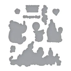 Spellbinders Etched Dies - Say Cheese Classic Pooh Birthday - Woo Hoo!